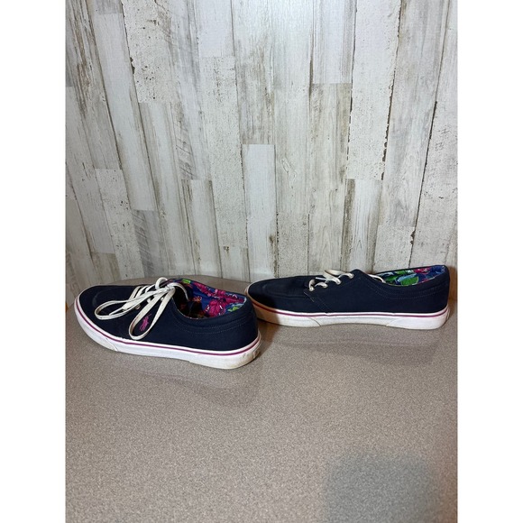 Polo Ralph Lauren Canvas low top Faxon X Navy Pink Sneaker - Picture 3 of 6